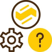 Quiz Wave Yellow Lieanr Circle Icon vector