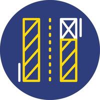 Loading zone Dual Line Circle Icon vector