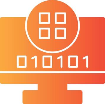 byte vista sólido multi degradado icono vector