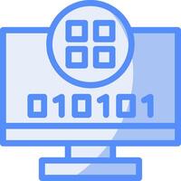 Byte Vista Line Filled Blue Icon vector