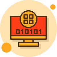 Byte Vista Filled Shadow Circle Icon vector