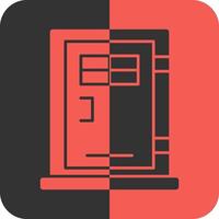 Door Red Inverse Icon vector