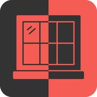 ventana rojo inverso icono vector