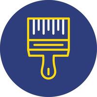 Paintbrush Dual Line Circle Icon vector