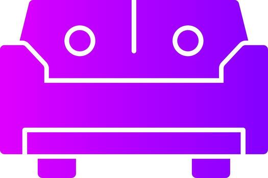 sofá sólido multi degradado icono vector