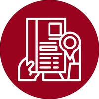 Hand with resume and map Outline Circle Icon vector