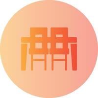 Dining Table Gradient Circle Icon vector