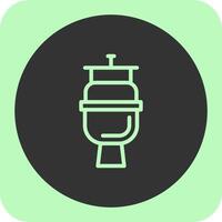 Toilet Linear Round Icon vector