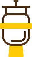 Toilet Yellow Lieanr Circle Icon vector