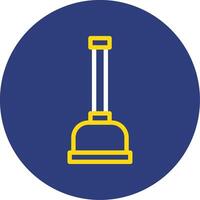 Plunger Dual Line Circle Icon vector