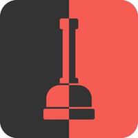 Plunger Red Inverse Icon vector