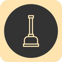 Plunger Linear Round Icon vector