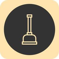 Plunger Linear Round Icon vector