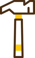 Hammer Yellow Lieanr Circle Icon vector