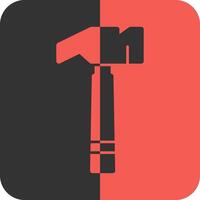 Hammer Red Inverse Icon vector