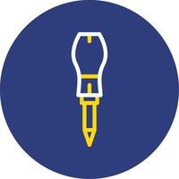 Screwdriver Dual Line Circle Icon vector