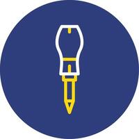 Screwdriver Dual Line Circle Icon vector