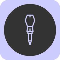 Screwdriver Linear Round Icon vector