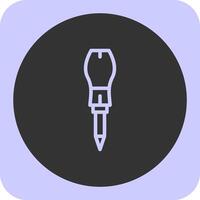 Screwdriver Linear Round Icon vector