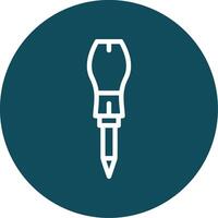 Screwdriver Outline Circle Icon vector