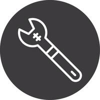 Wrench Outline Circle Icon vector