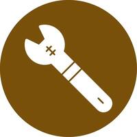 Wrench Glyph Circle Icon vector