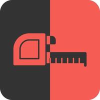 Tape Measure Red Inverse Icon vector