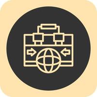 Globe representing global opportunities Linear Round Icon vector