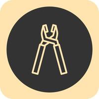 Pliers Linear Round Icon vector