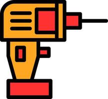 Drill Line Filled Icon vector