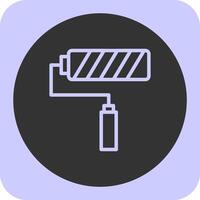 Paint Roller Linear Round Icon vector