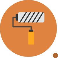 Paint Roller Flat Shadow Icon vector