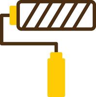 Paint Roller Yellow Lieanr Circle Icon vector