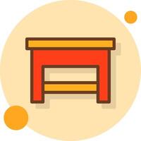 Step Stool Filled Shadow Circle Icon vector