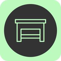 Step Stool Linear Round Icon vector