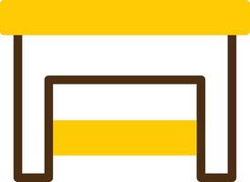 Step Stool Yellow Lieanr Circle Icon vector