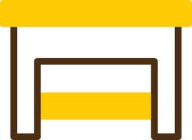 Step Stool Yellow Lieanr Circle Icon vector