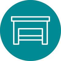 Step Stool Outline Circle Icon vector