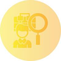 Person with magnifying glass looking at job offers Gradient Circle Icon vector