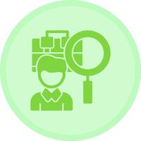 Person with magnifying glass looking at job offers Multicolor Circle Icon vector