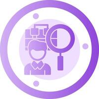 Person with magnifying glass looking at job offers Glyph Gradient Icon vector