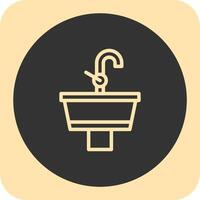 Sink Linear Round Icon vector