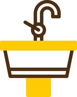 Sink Yellow Lieanr Circle Icon vector