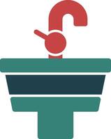 Sink Glyph Two Color Icon vector