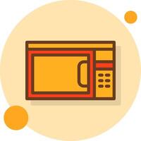 Oven Filled Shadow Circle Icon vector