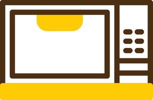 Microwave Yellow Lieanr Circle Icon vector