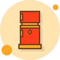 Refrigerator Filled Shadow Circle Icon vector