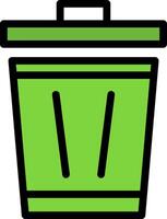 Trash Can Line Filled Icon vector