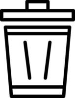 icono de línea de bote de basura vector