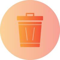 Trash Can Gradient Circle Icon vector